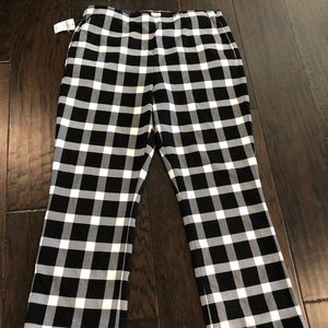 Gap Buffalo Plaid Black & White Flair Crop Pant 12